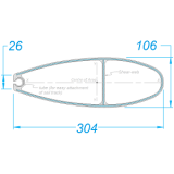 300 Series Wing Mast, Medium, 1 metre